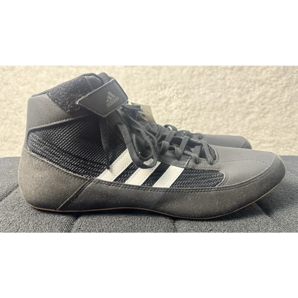 Adidas HVC 2 Black Wrestling Combat Shoes MMA Black & White - AQ3325 - Size 14.5